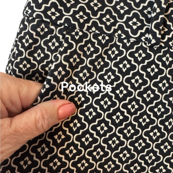 ANN TAYLOR LOFT  Julie Skinny Black Patterned Pants Size 6   #Y - Picture 3 of 7